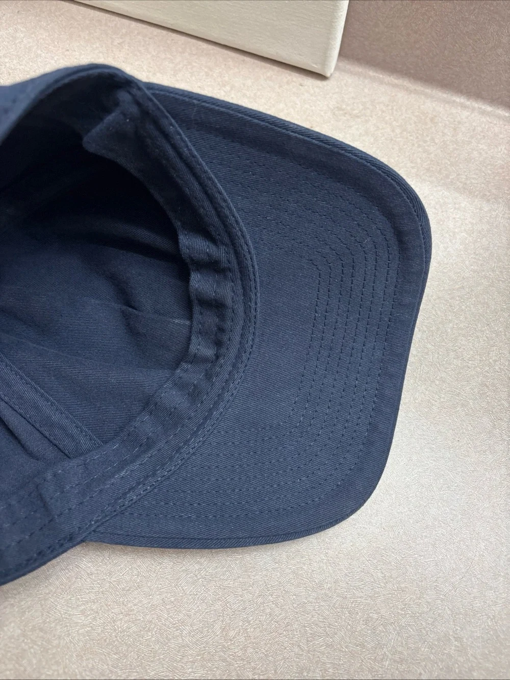 Miu Miu Embroidered Logo Drawstring Baseball Cap Hat Blue Soft Rim Adjustable